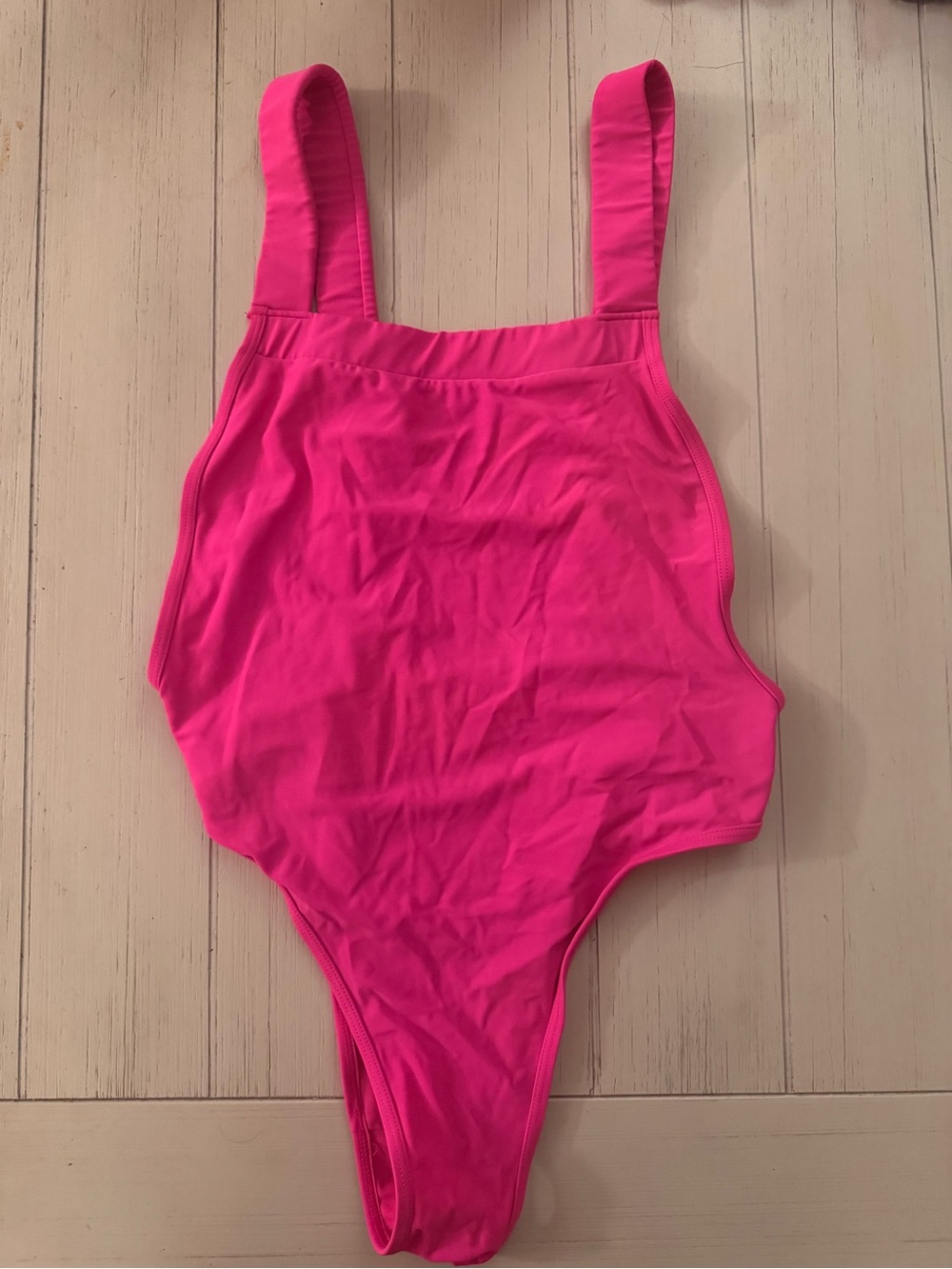 Women's Hot Pink One-Piece Swimsuit - Classic Scoop Back